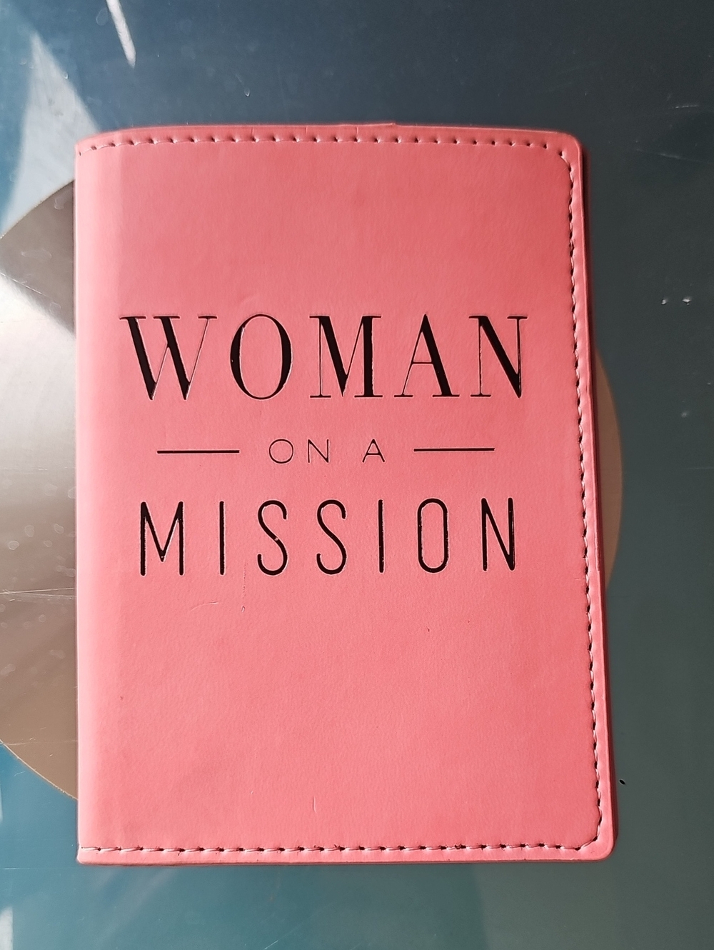 Via Lorenzo n.26 Collection Faux Leather Journal - Black with Pink Edge